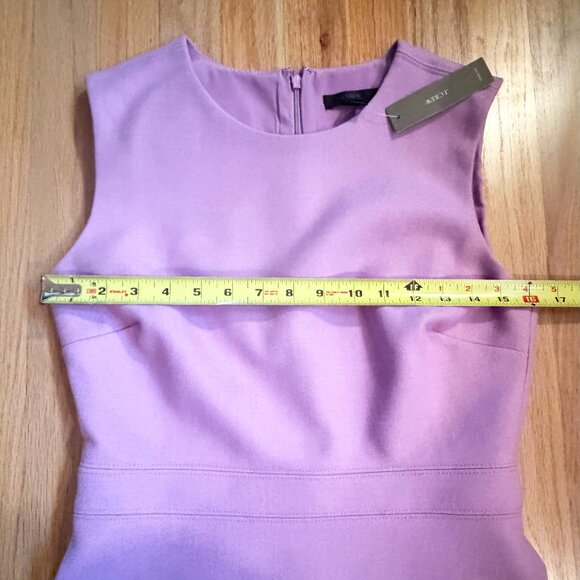 J.Crew Lavender Double Serge Wool Fit & Flare Dress Sleeveless Sz 4 - Picture 7 of 11